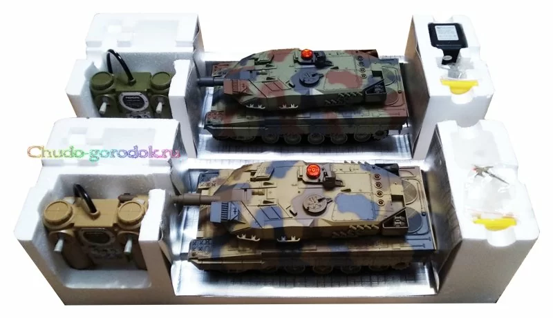 картинка Танковый бой  на радиоуправлении Леопард 2А5 против Леопард 2А5 арт. Huan Qi - 558 от магазина Чудо Городок