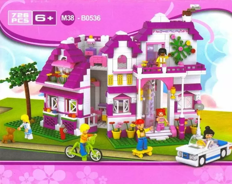 картинка Конструктор SLUBAN "Розовая мечта" Арт. MB38-B0536 "Двухэтажный дом" от магазина Чудо Городок