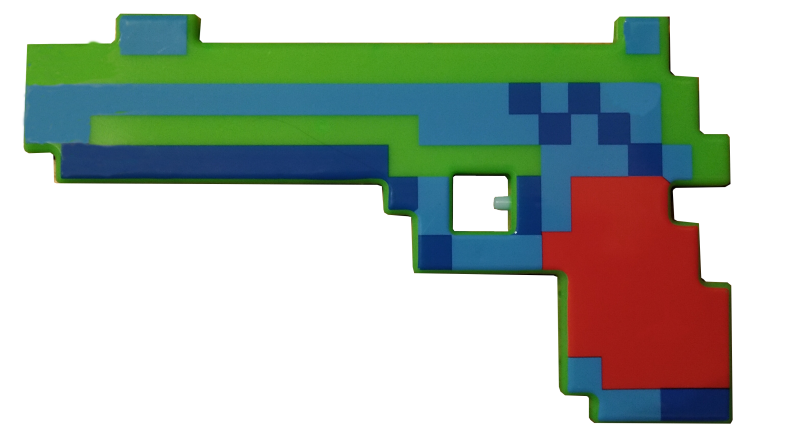 картинка Пистолет зеленый майнкрафт со светом, звуком от магазина Чудо Городок