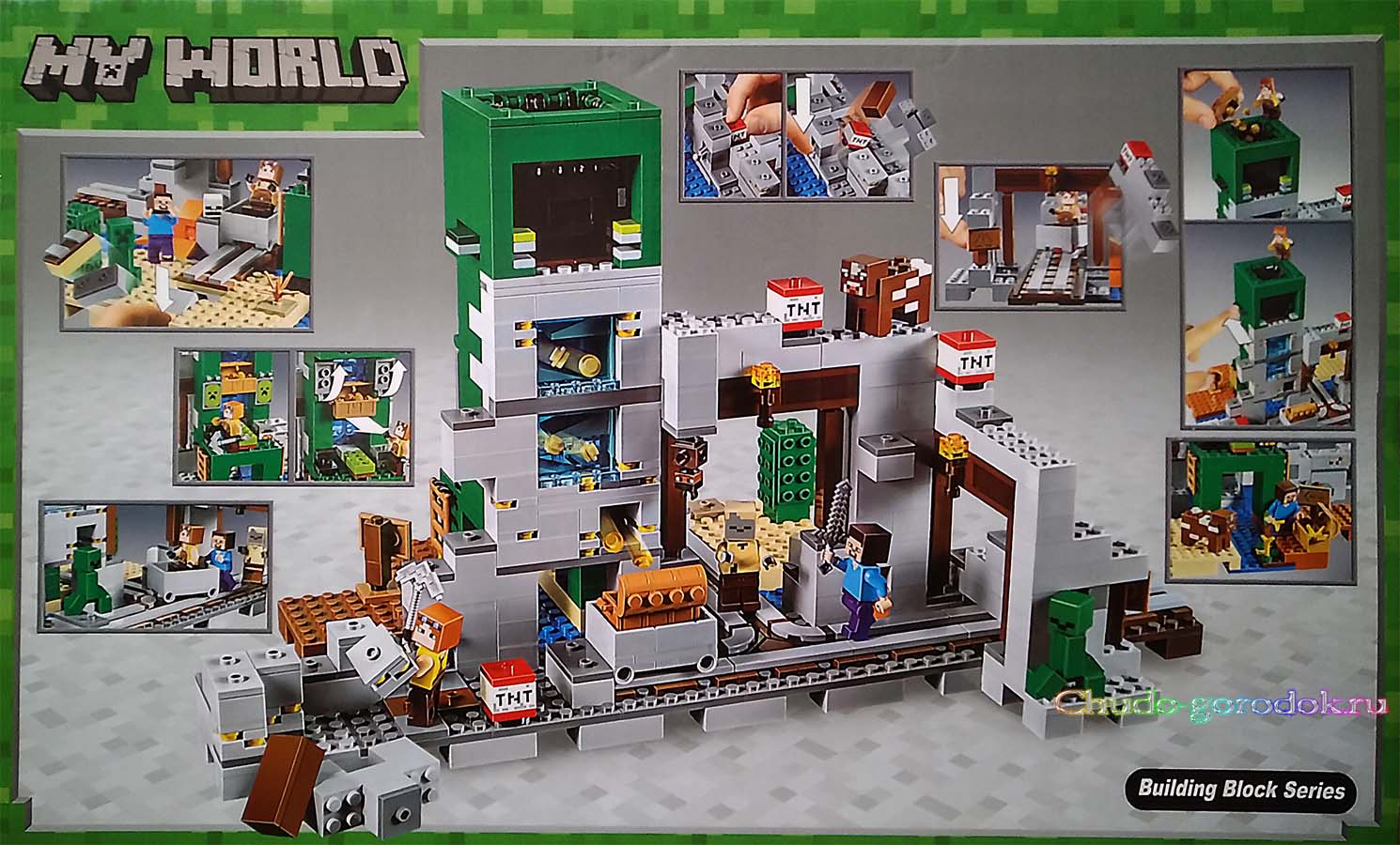 картинка Конструктор Шахта крипера LARI 11363 аналог LEGO 21155 от магазина Чудо Городок