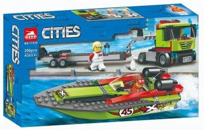 картинка Конструктор Транспортировщик скоростных катеров T-11530 аналог LEGO 60254 от магазина Чудо Городок