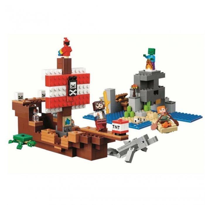 картинка Конструктор Майнкрафт Приключения на пиратском корабле BELA 11170 аналог LEGO 21152 от магазина Чудо Городок