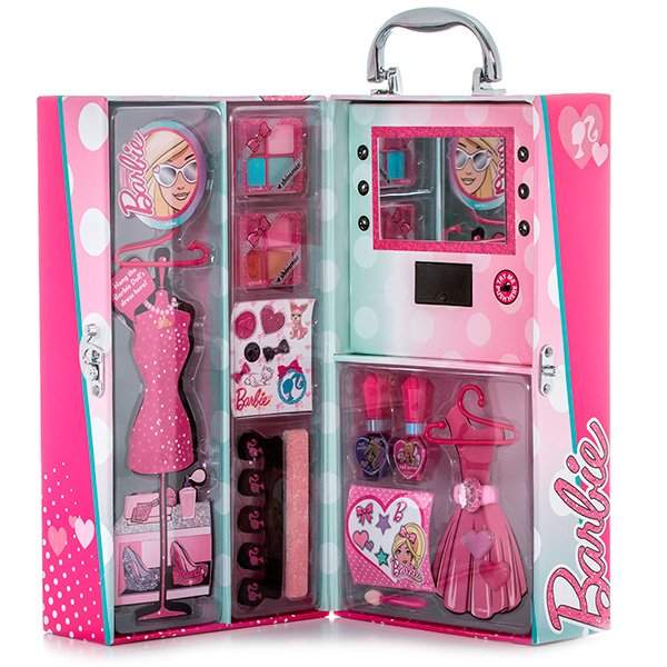 картинка Markwins 9601051 Barbie Набор детской декоративной косметики в чемодане с подсветкой от магазина Чудо Городок