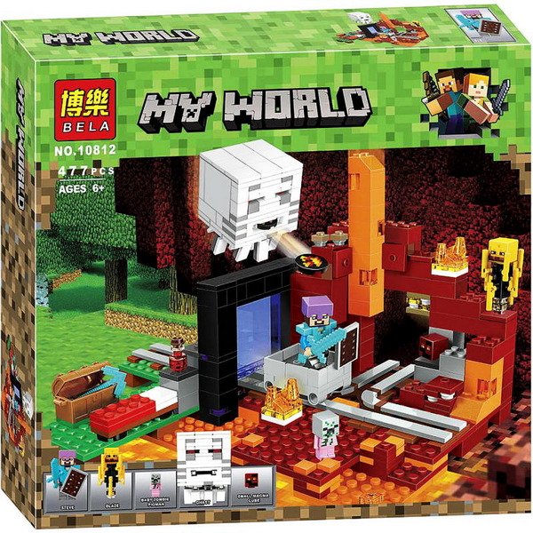 картинка Конструктор Майнкрафт Портал в Подземелье BELA 10812 аналог The Nether Portal LEGO 21143 lego minecraft портал в нижний мир  от магазина Чудо Городок