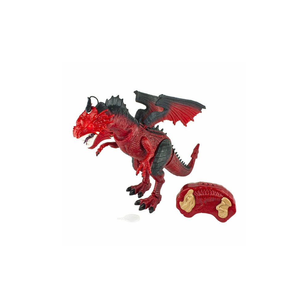 картинка 1toy T16702 Пламенный Дракон на ИК управлении (звук, свет, движение, парогенератор), красный от магазина Чудо Городок