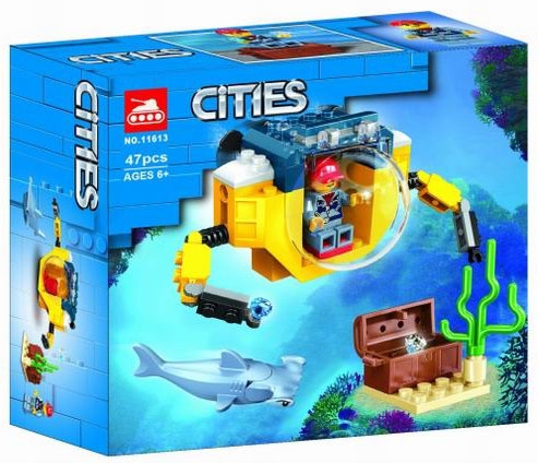 картинка Конструктор Океан: мини-подлодка T-11613 аналог LEGO 60263 от магазина Чудо Городок