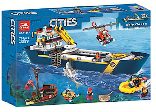 картинка Конструктор "Океан: исследовательское судно" T-11617 аналог LEGO 60266 от магазина Чудо Городок